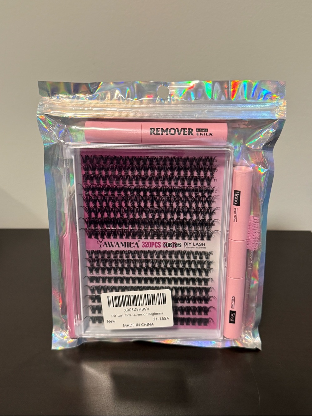Yawamica 320pc DIY Lash Cluster Kit 9–16mm Bond Seal Remover